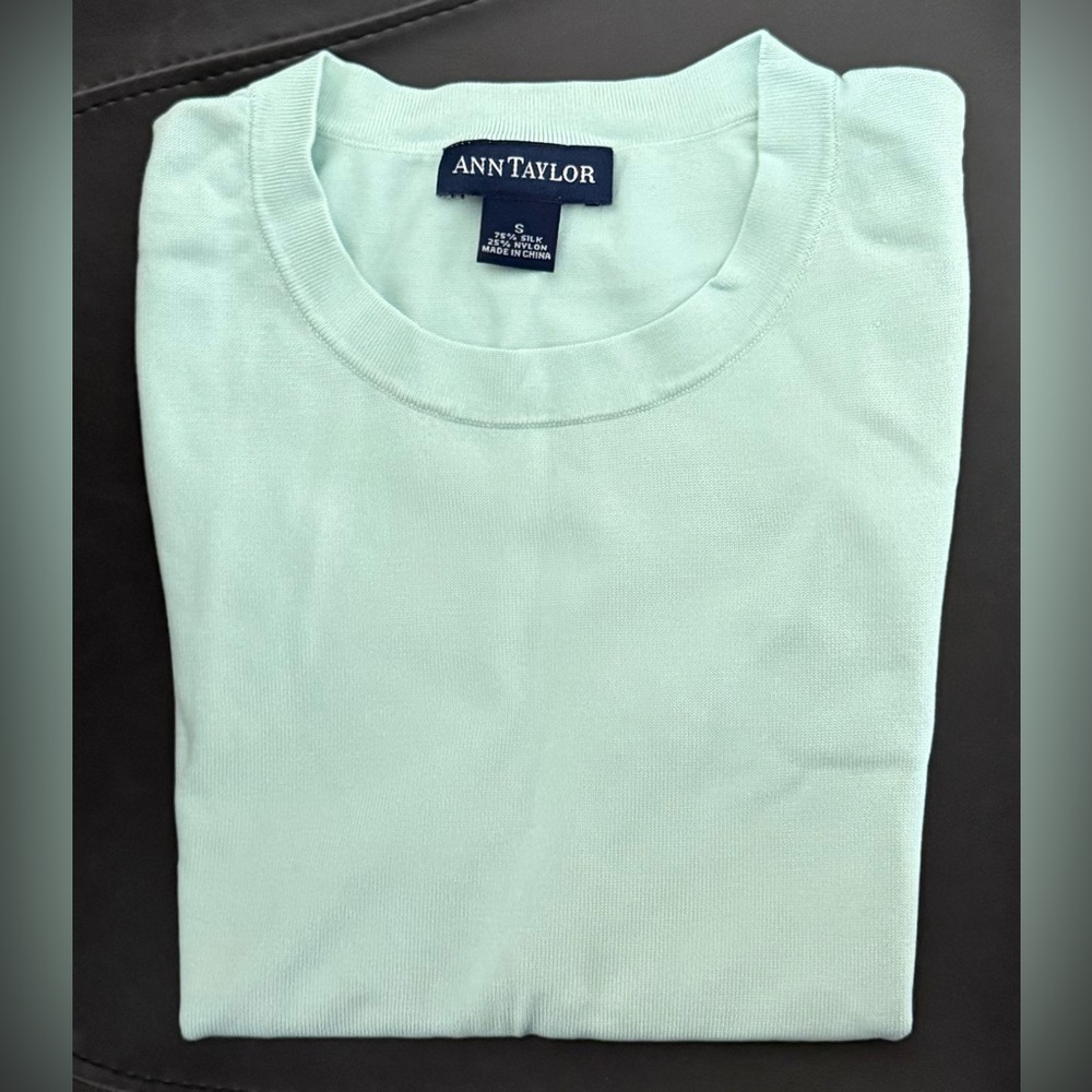 Ann Taylor Mint Green Crewneck Sweater Tank